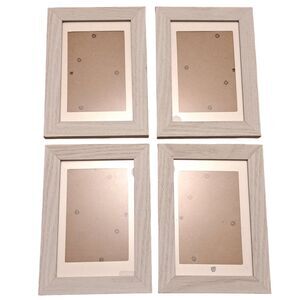 Baijiali Photo Frames Set Of 4 Wood Like Color Gray